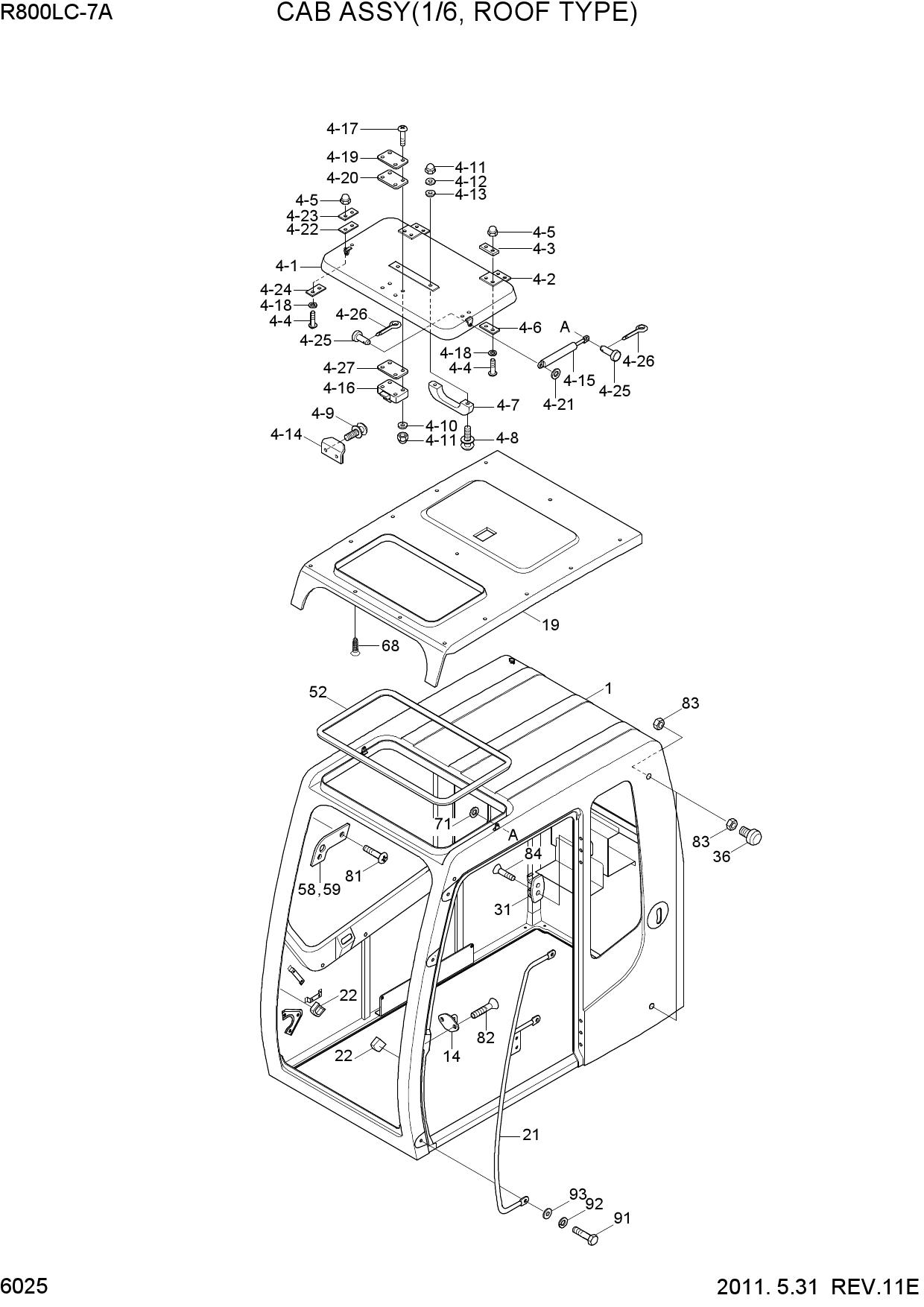 CAB ASSY(1/6, ROOF TYPE)