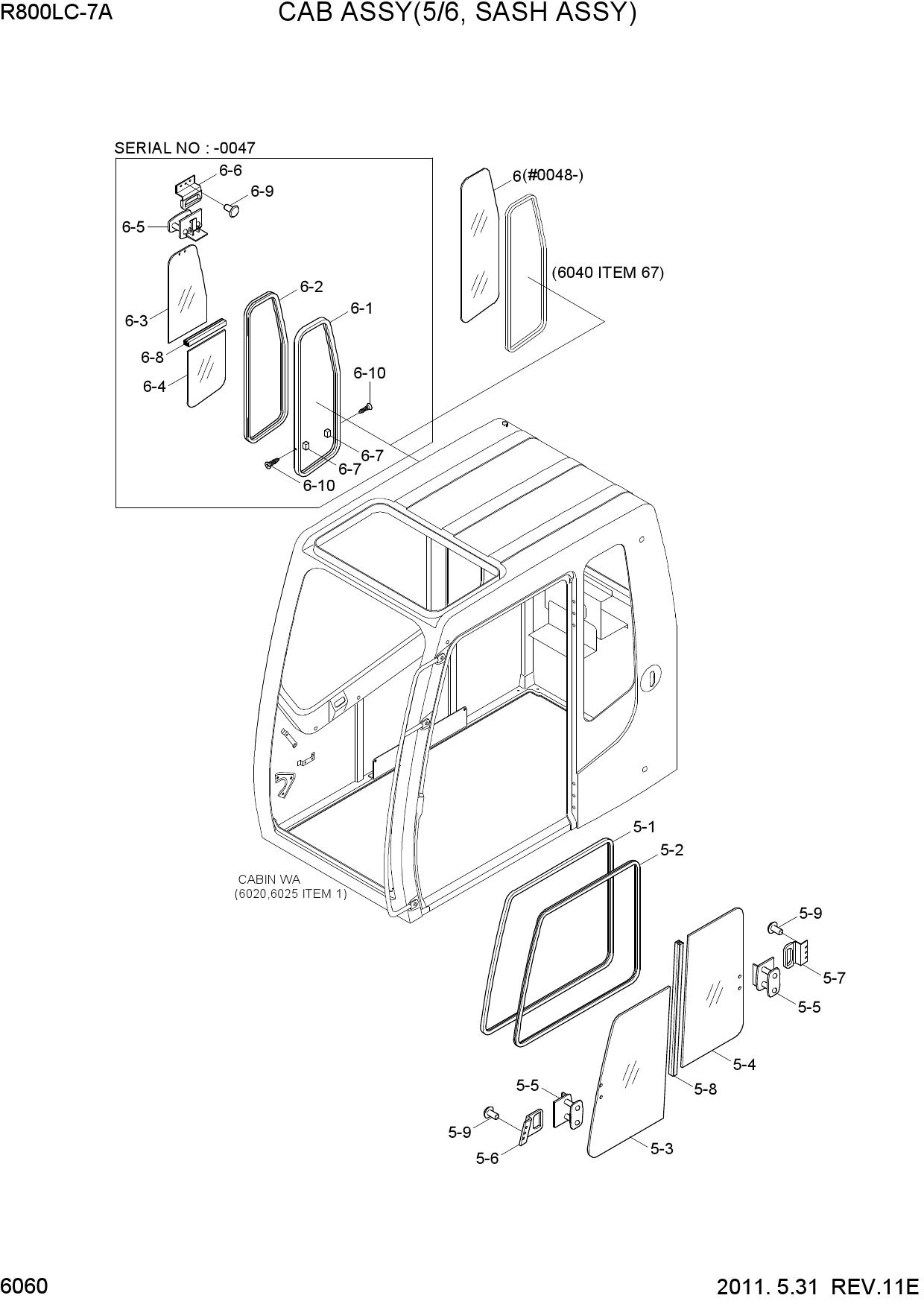 CAB ASSY(5/6, SASH ASSY)