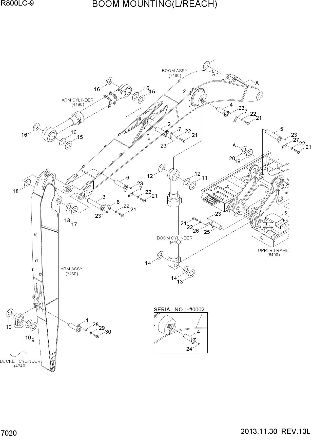 BOOM MOUNTING(L/REACH)