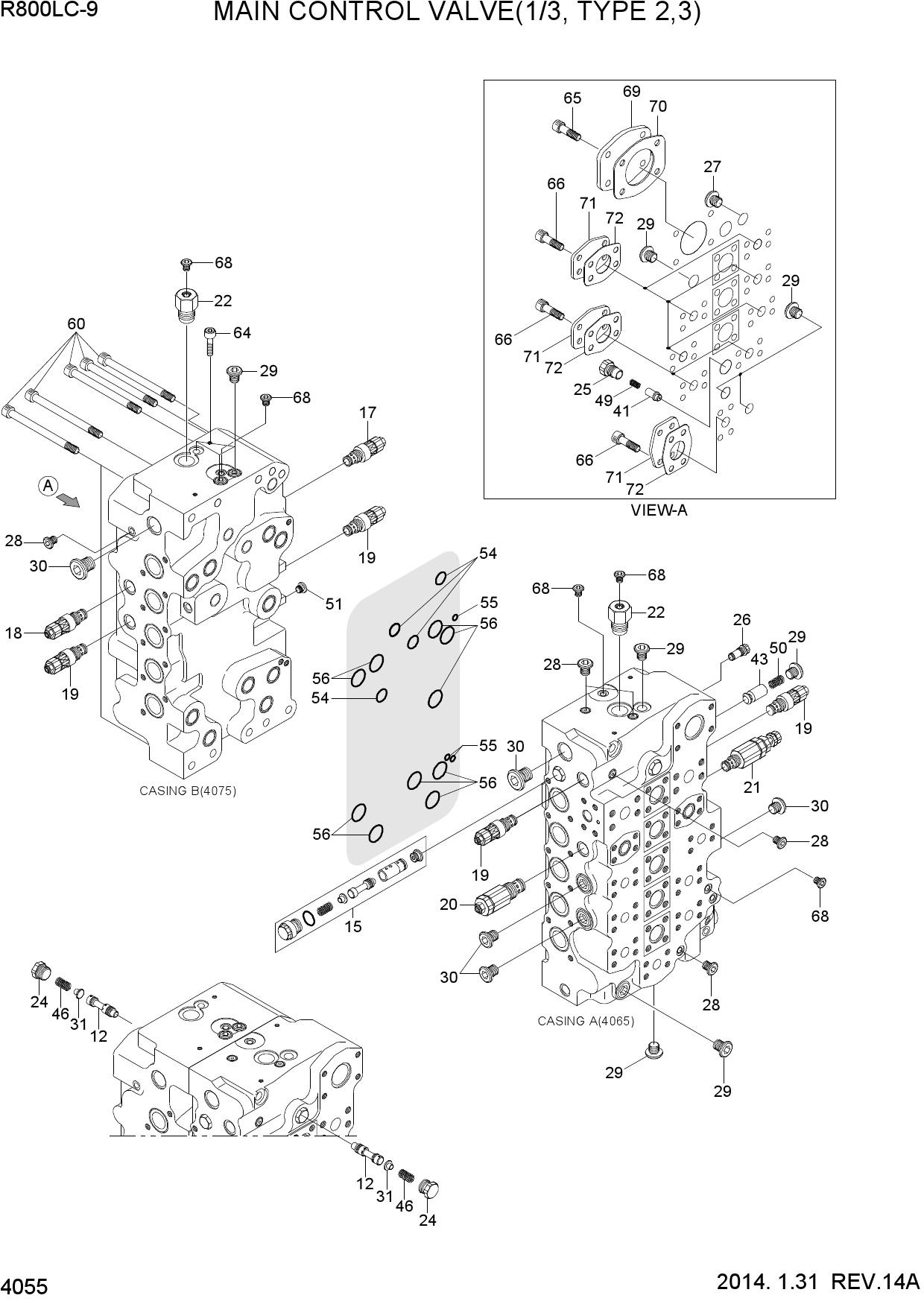 MAIN CONTROL VALVE(1/3, TYPE 2,3)