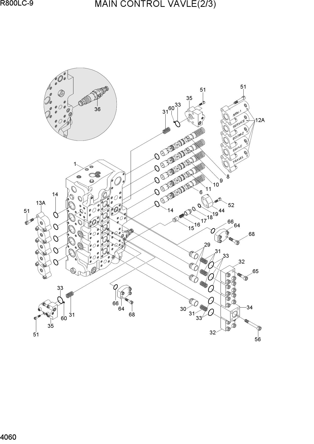 MAIN CONTROL VALVE(2/3, TYPE 1)