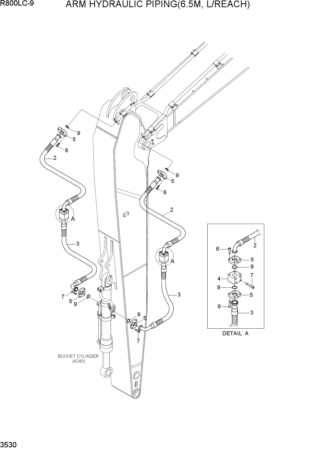 ARM HYDRAULIC PIPING(6.5M, L/REACH)