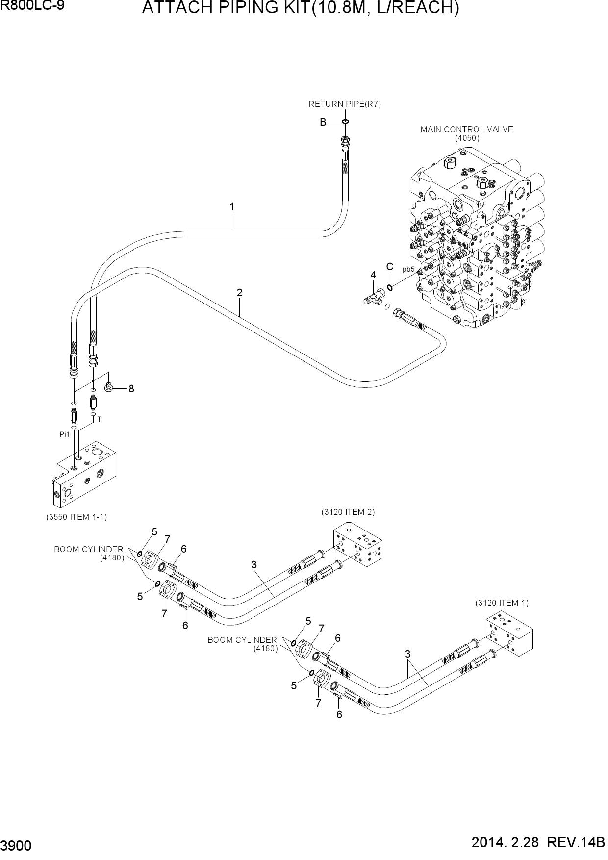ATTACH PIPING KIT(10.8M, L/REACH)