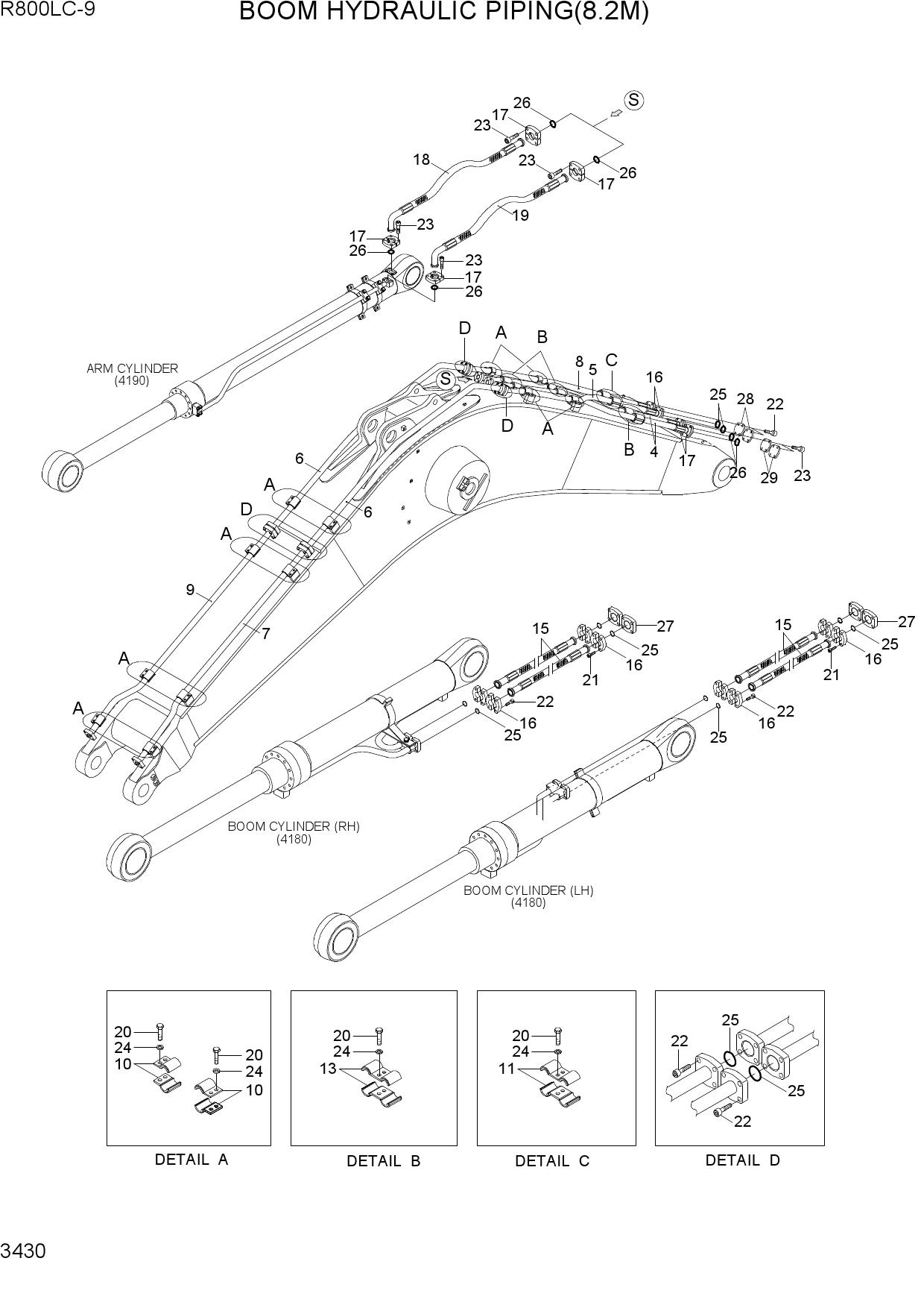 BOOM HYDRAULIC PIPING(8.2M)