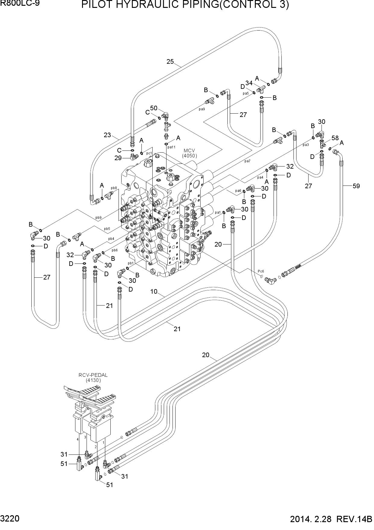 PILOT HYDRAULIC PIPING(CONTROL 3)