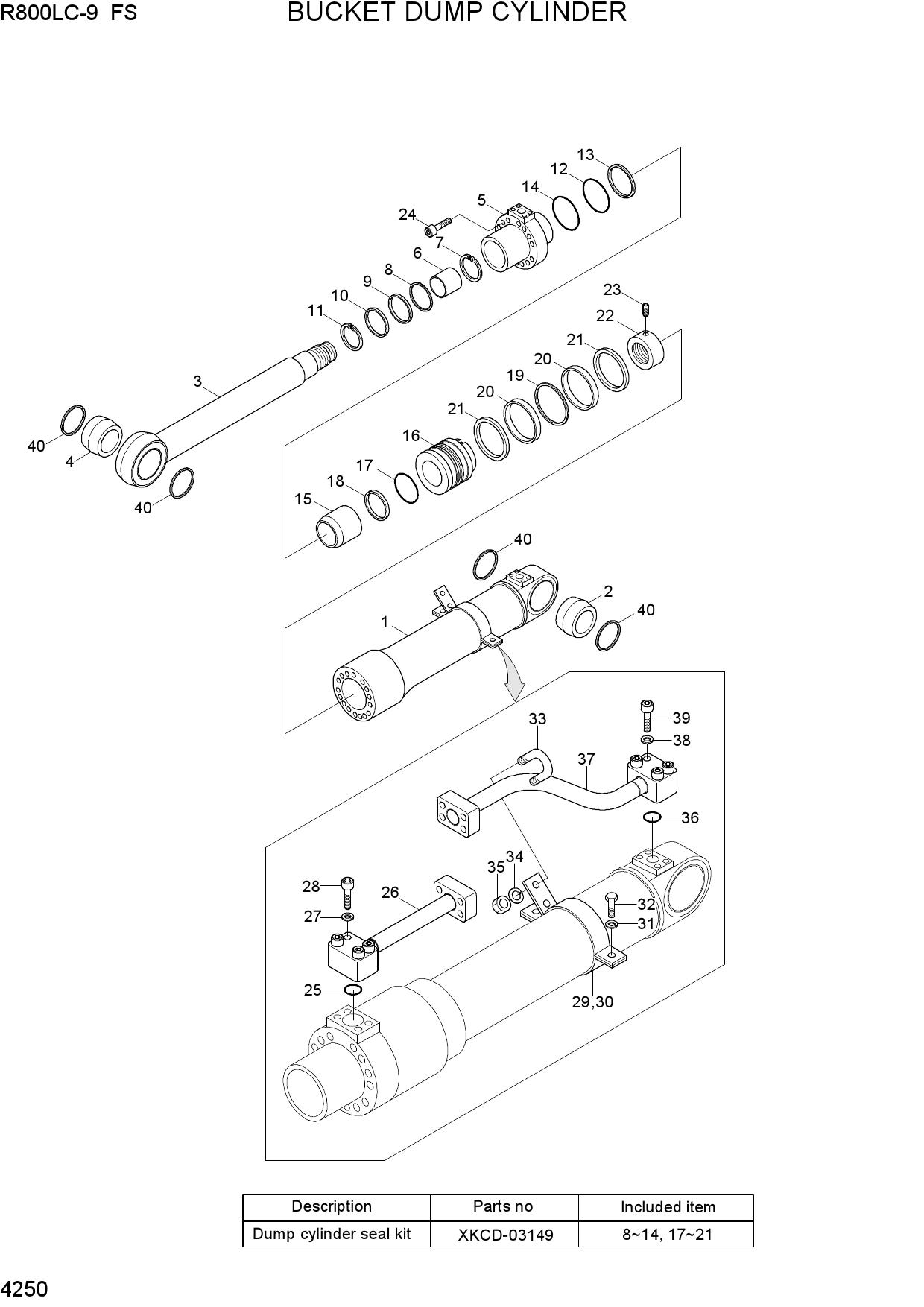 BUCKET DUMP CYLINDER