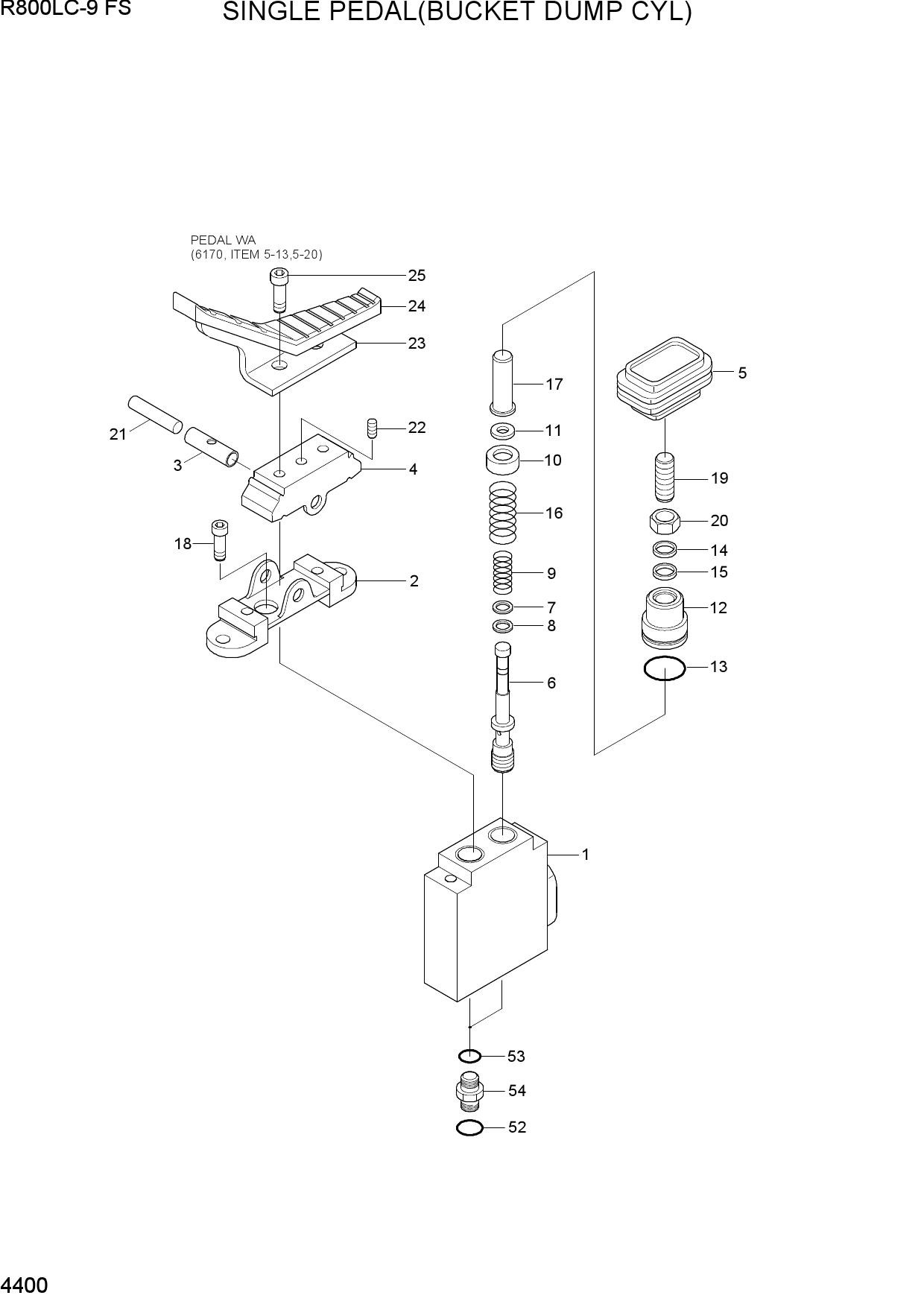 SINGLE PEDAL(BUCKET DUMP CYL)