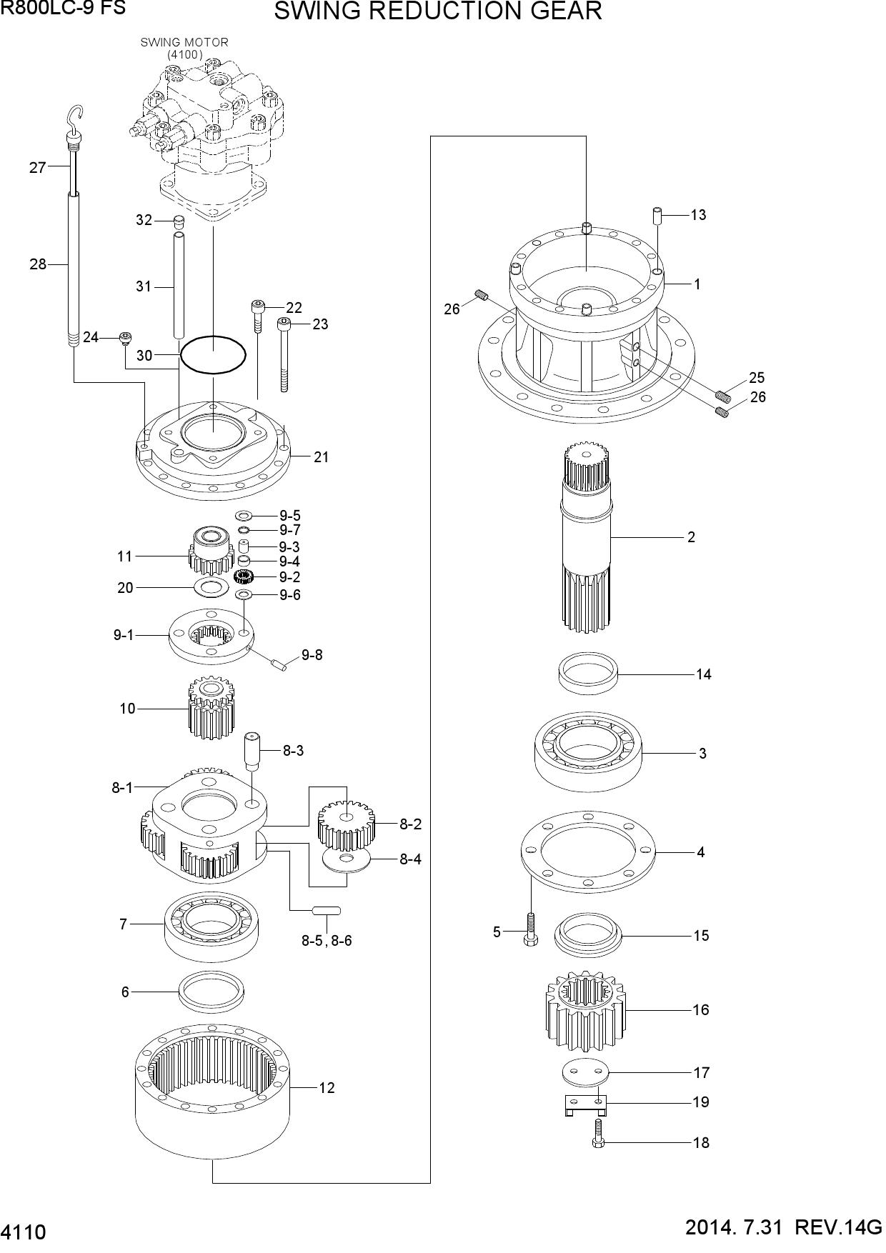 SWING REDUCTION GEAR