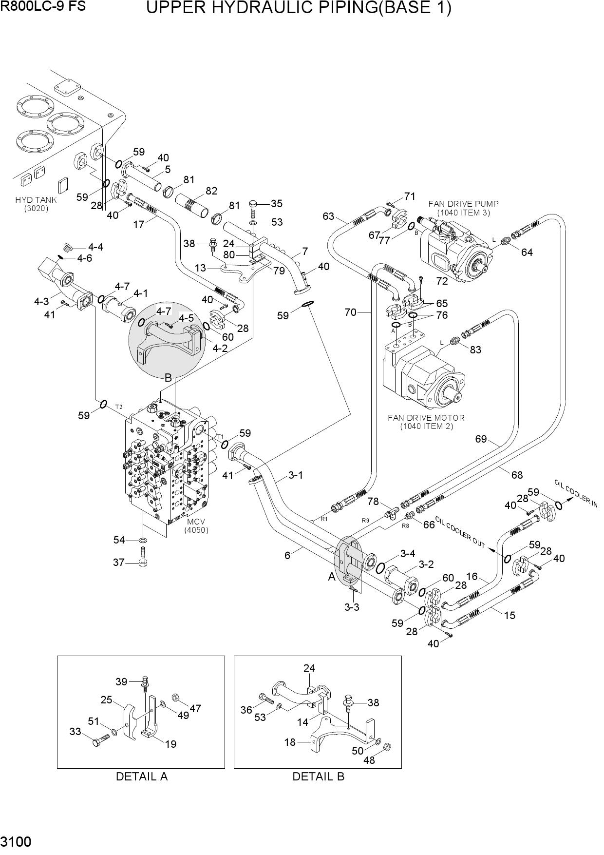 UPPER HYDRAULIC PIPING(BASE 1)