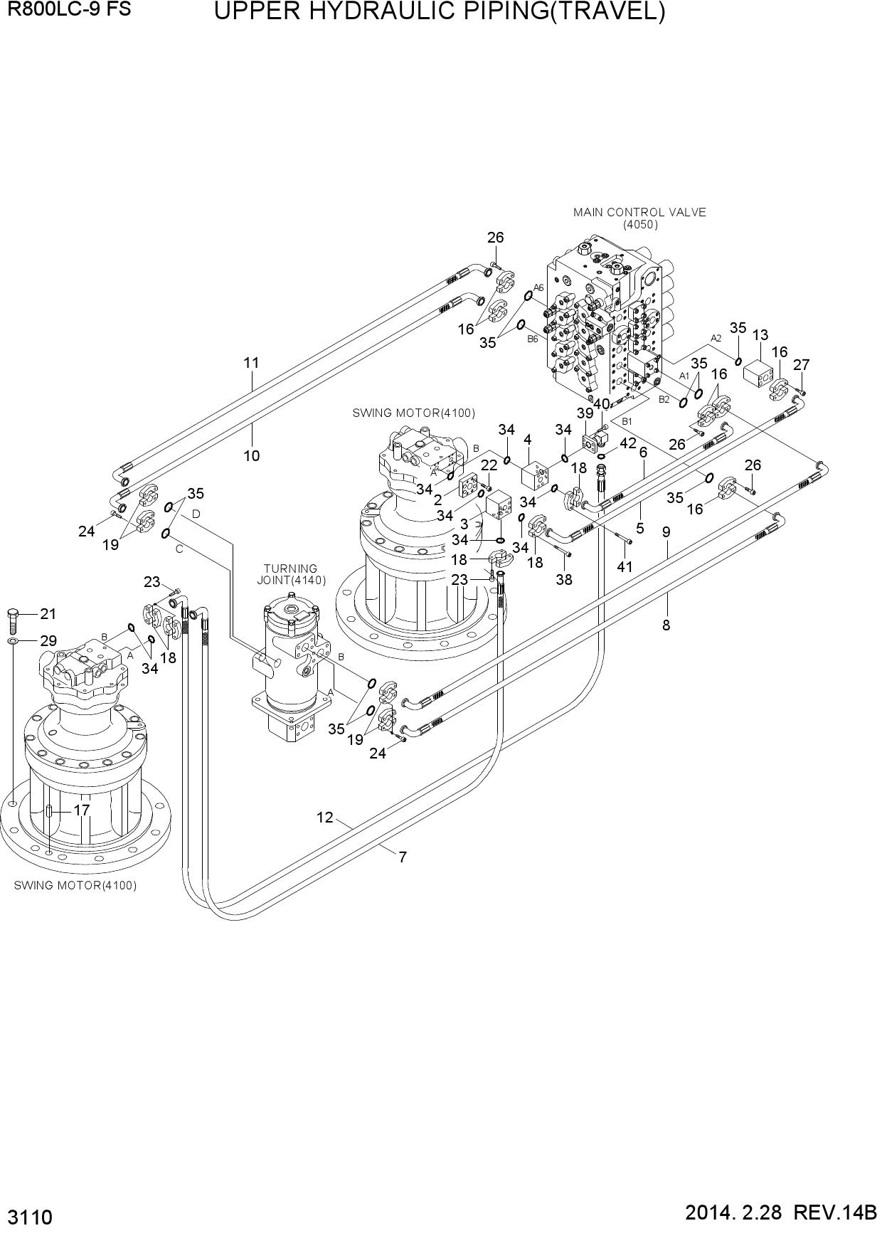 UPPER HYDRAULIC PIPING(TRAVEL)