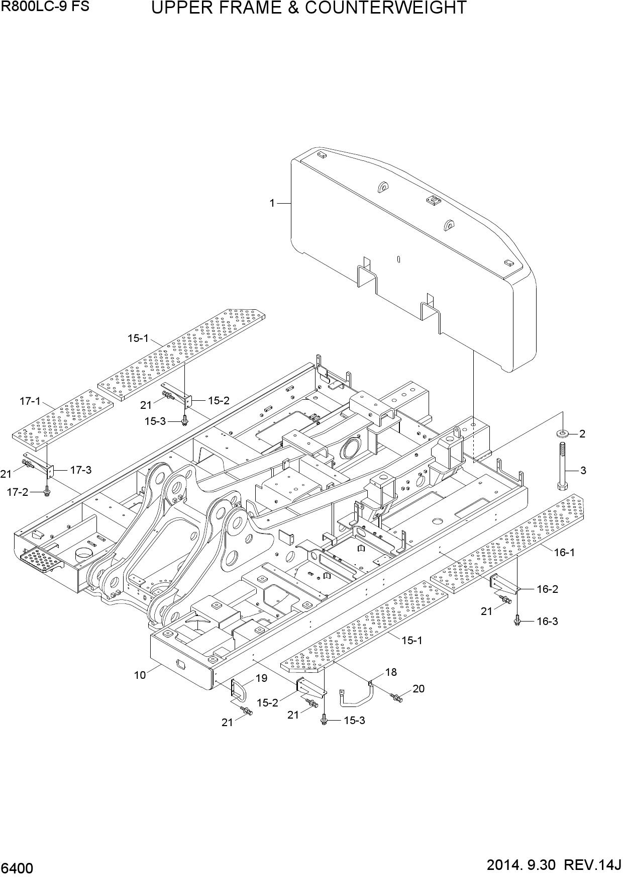 UPPER FRAME & COUNTERWEIGHT
