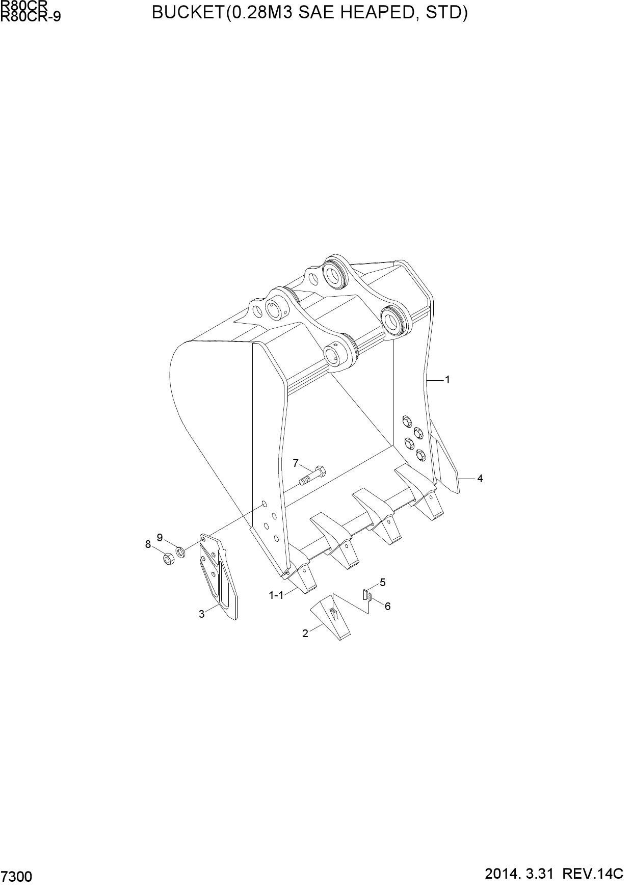 BUCKET(0.28M3 SAE HEAPED, STD)