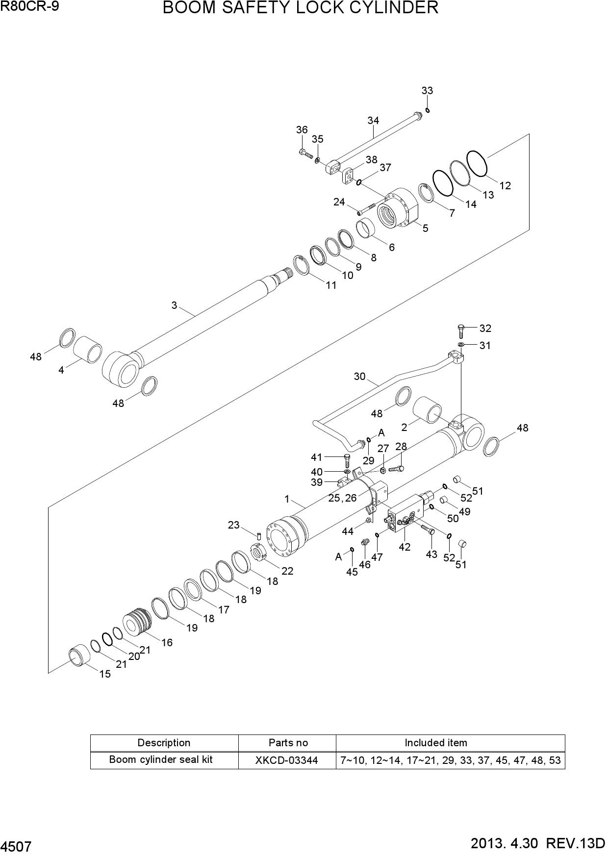 BOOM SAFETY LOCK CYLINDER