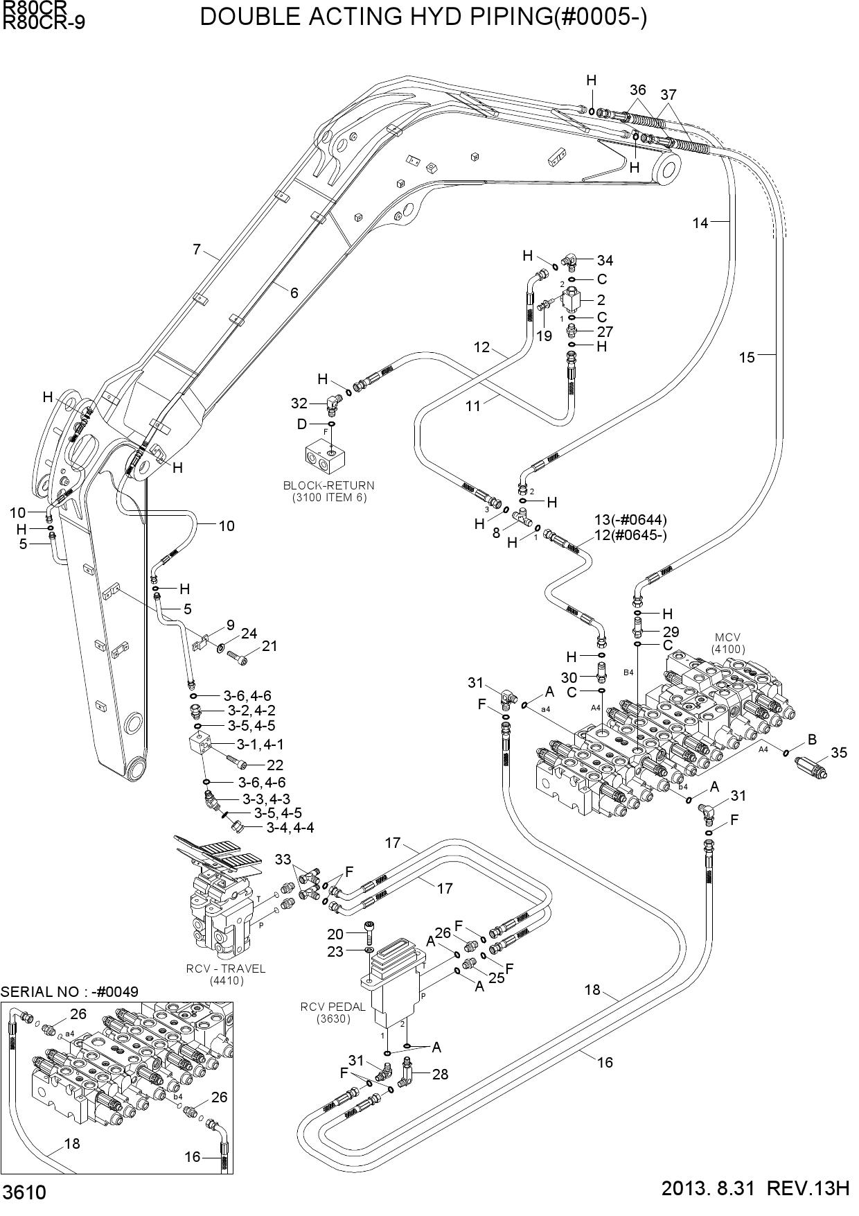 DOUBLE ACTING PIPING KIT(#0005-)