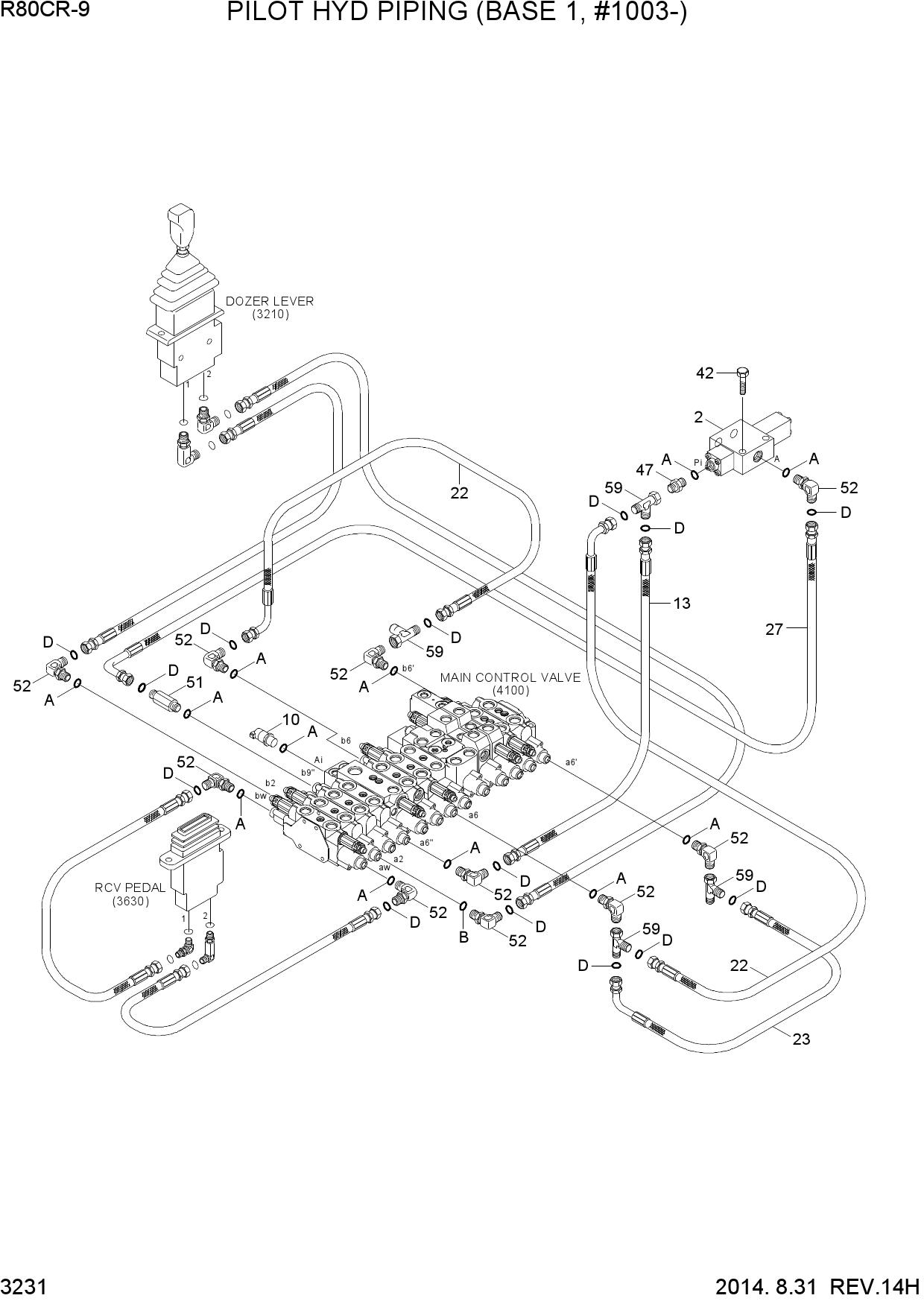 PILOT HYD PIPING(BASE 1, #1003-)