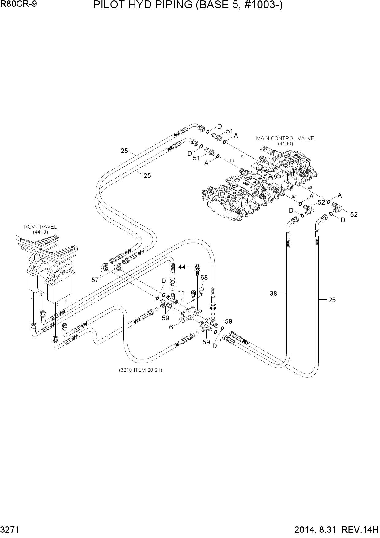 PILOT HYD PIPING(BASE 5, #1003-)
