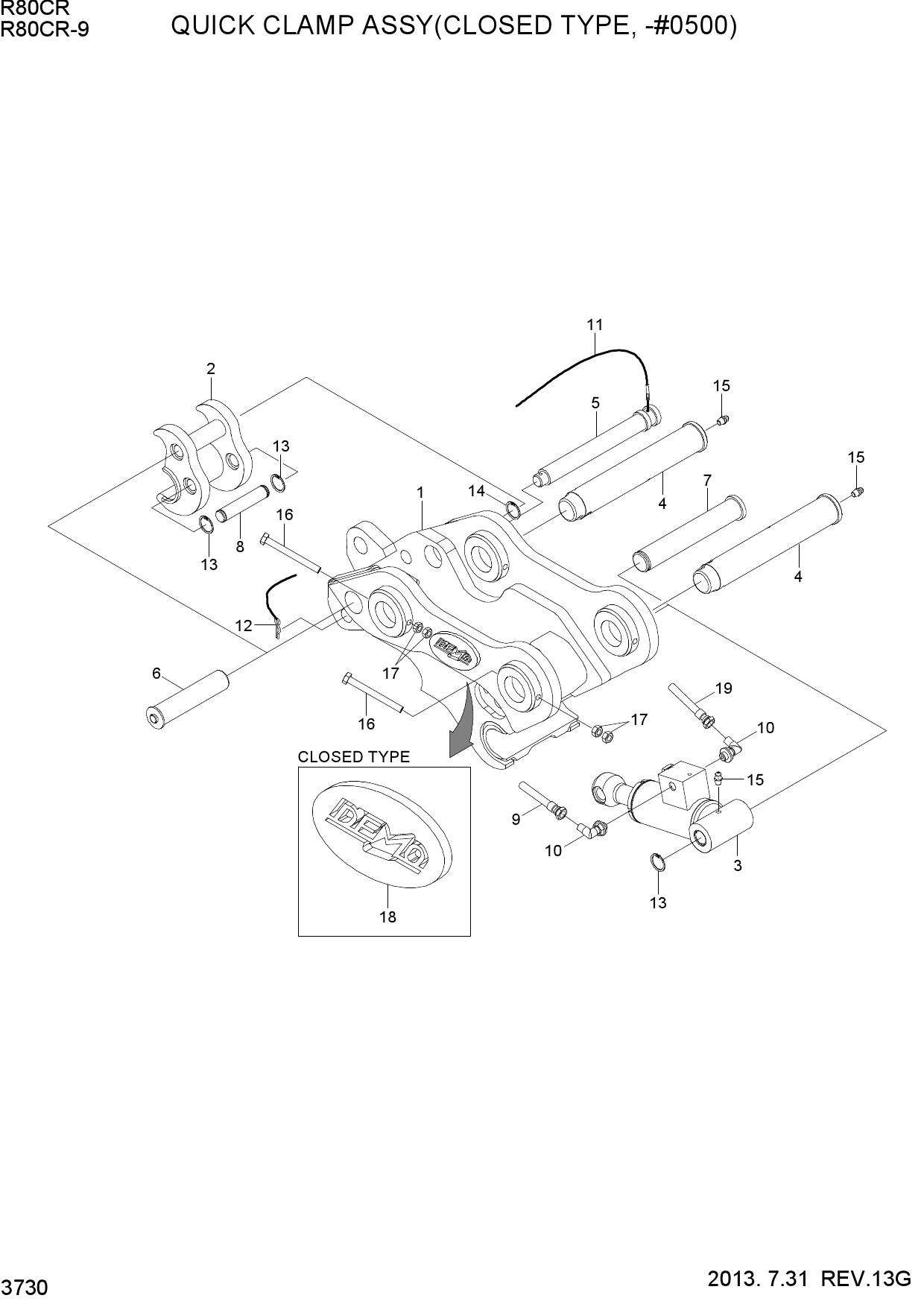 QUICK CLAMP ASSY(CLOSED TYPE 1, -#0500)