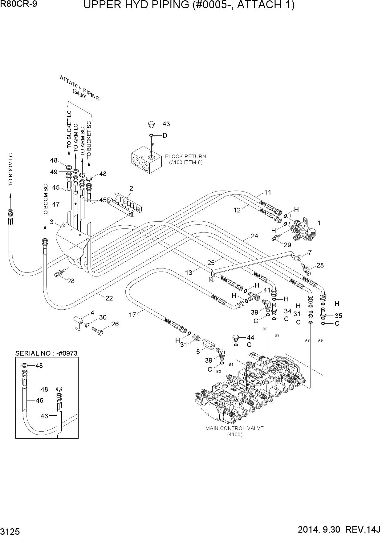 UPPER HYD PIPING(#0005-, ATTACH 1)