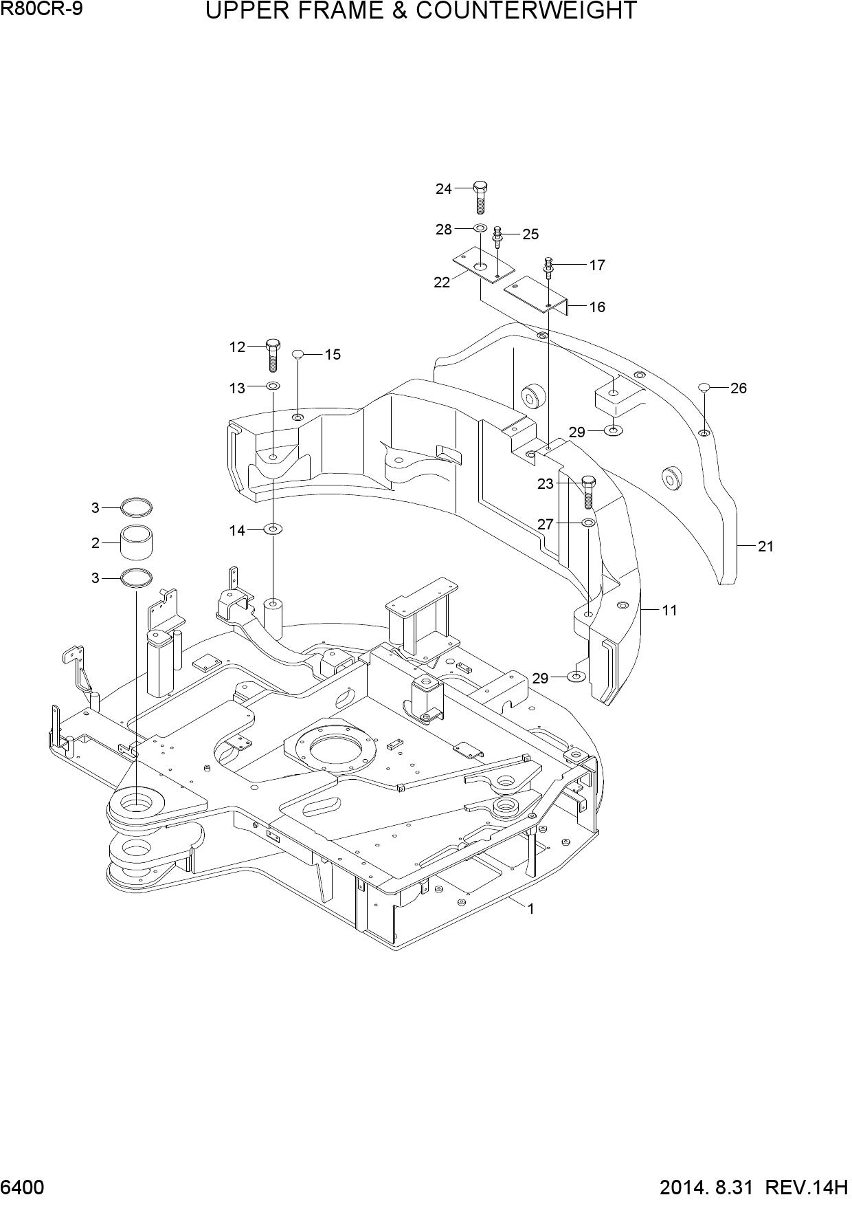 UPPER FRAME & COUNTERWEIGHT