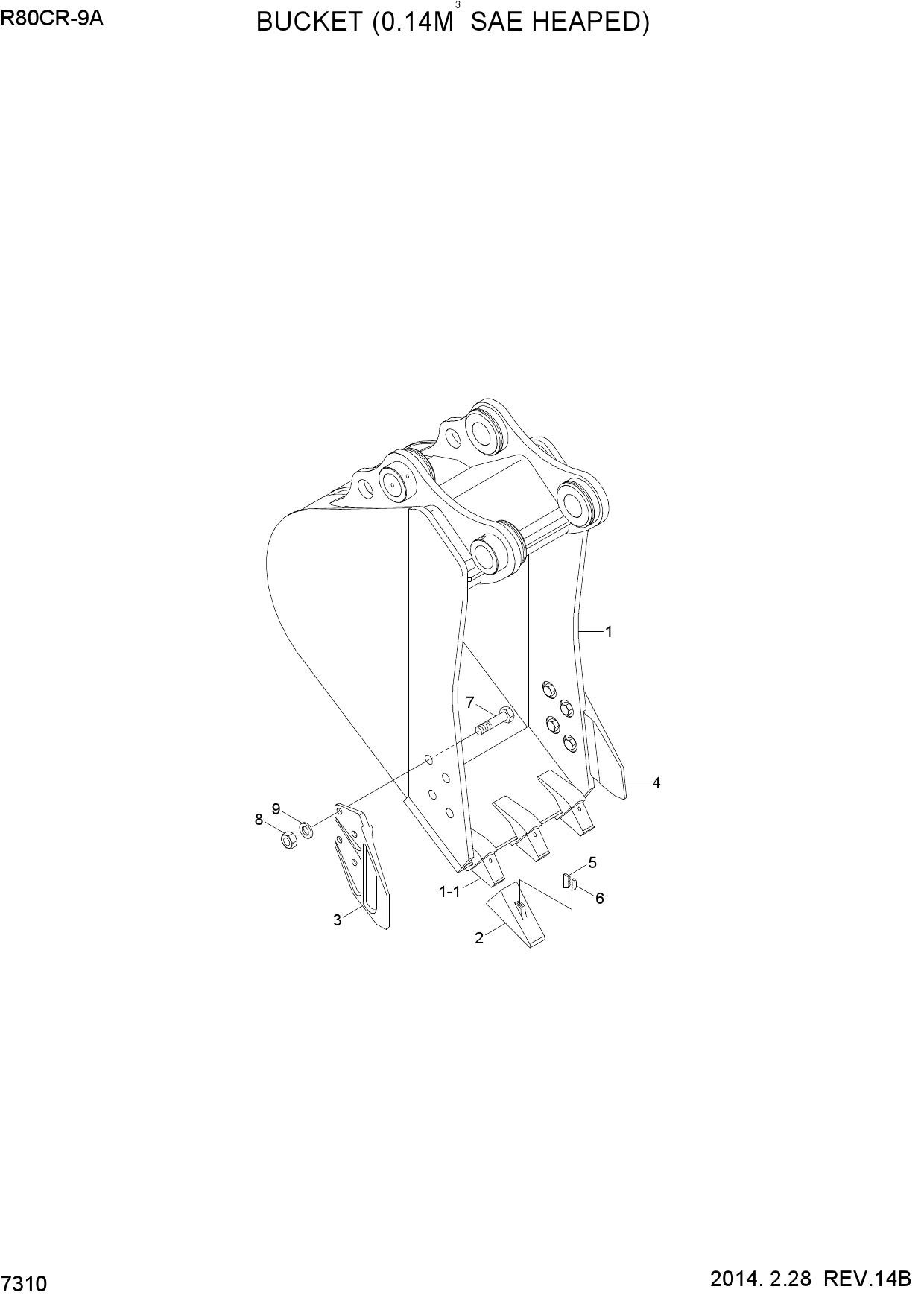 BUCKET(0.14M3 SAE HEAPED)