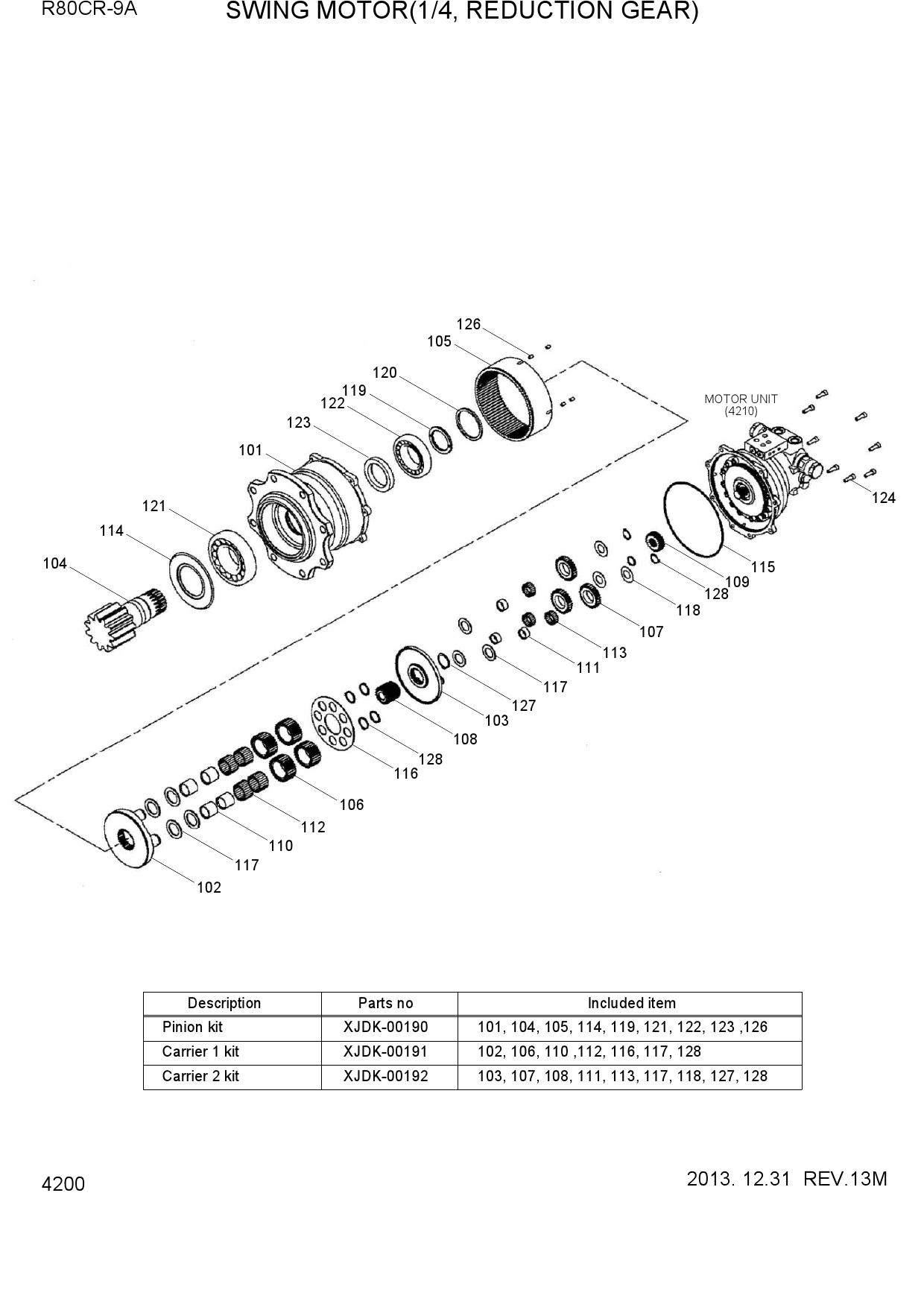 SWING MOTOR(1/4, REDUCTION GEAR)