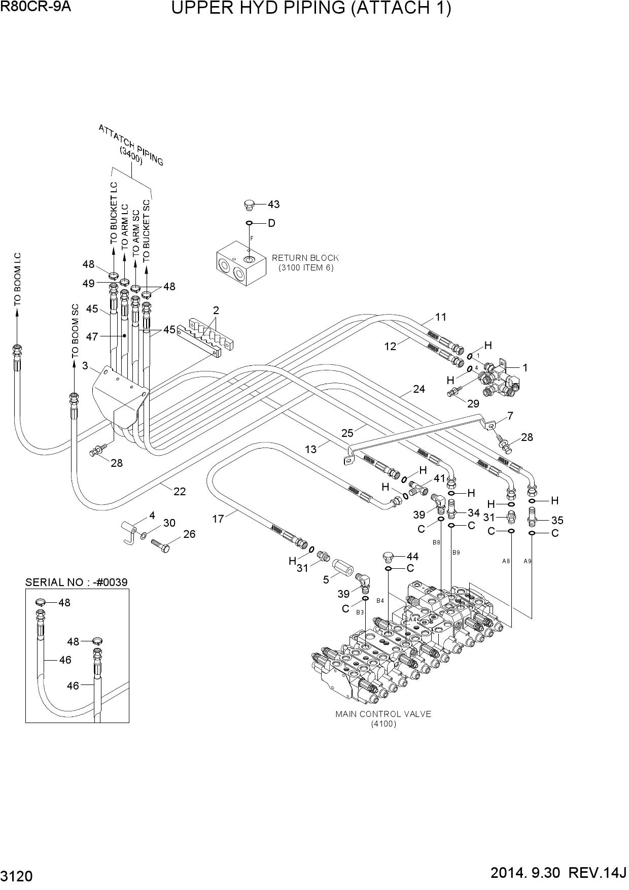 UPPER HYD PIPING(ATTACH 1)