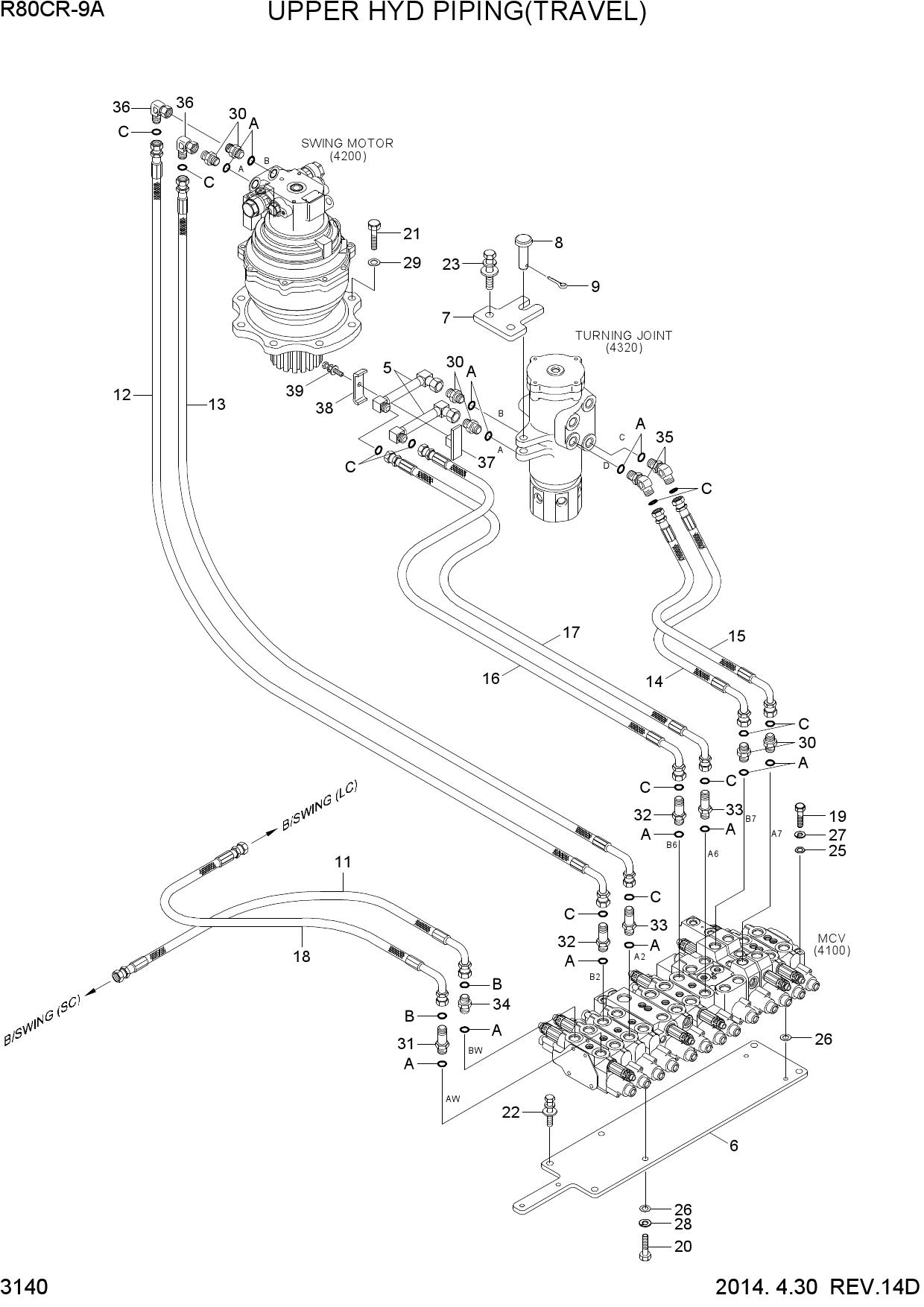 UPPER HYD PIPING(TRAVEL)
