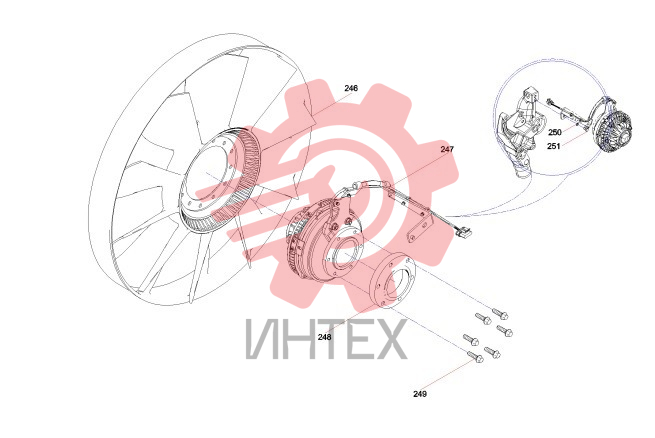 Комплектующие вентилятора WP10.336E53 DHL10Q0078 247kW 60273261
