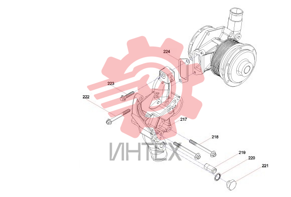 Комплектующие водяного насоса WP10.336E53 DHL10Q0078 247kW 60273261