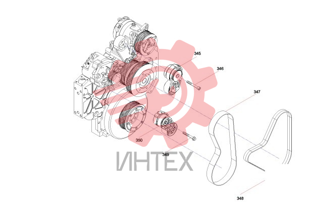 Натяжитель и ремень WP10.336E53 DHL10Q0078 247kW 60273261
