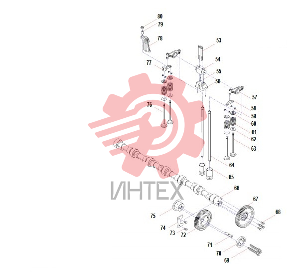 Вал распределительный и система клапанов WP10.336E53 DHL10Q0078 247kW 60273261