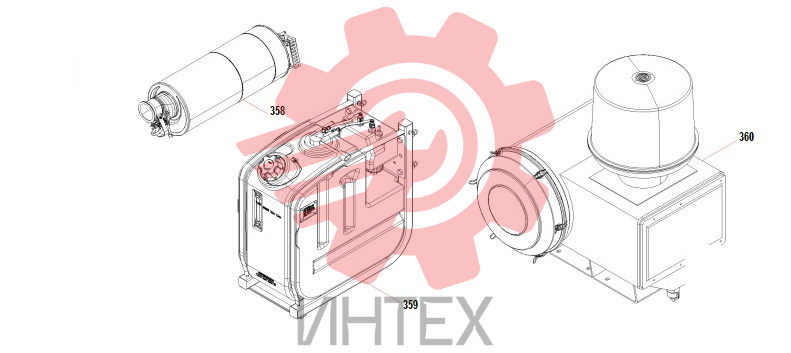 Воздухоочиститель, бак мочевины и глушитель WP10.336E53 DHL10Q0078 247kW 60273261