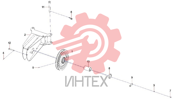 Шкив на конце стрелы 12548925