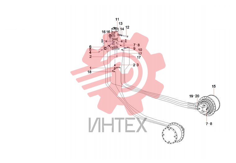Трубопровод соединения бортового редуктора SY135C9I2 13475885