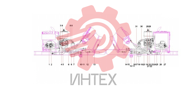 Трубопровод гидравлической системы SY155C9I3K.1.2 13584654 (часть 1)
