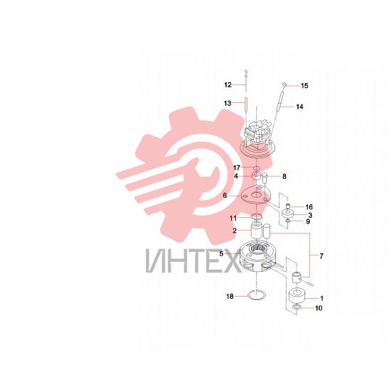 Комплектующие поворотного редуктора 60180835