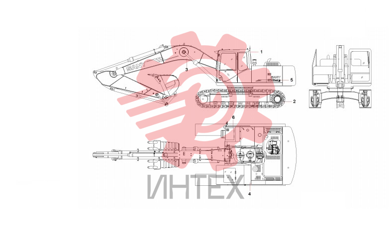 Компоненты основные экскаватора SY195C9 13717192