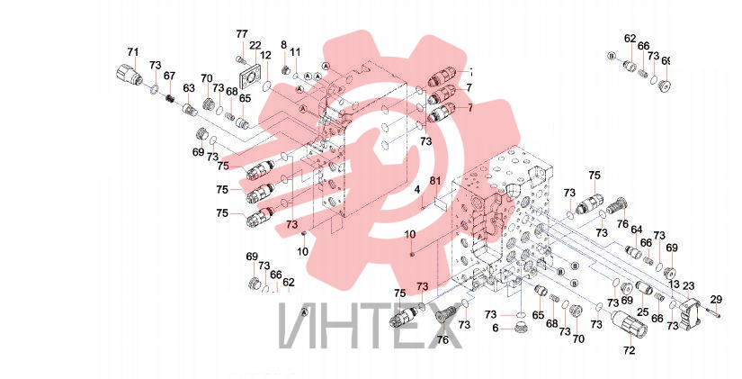 Комплектующие распределительного клапана (часть 1) 60227784