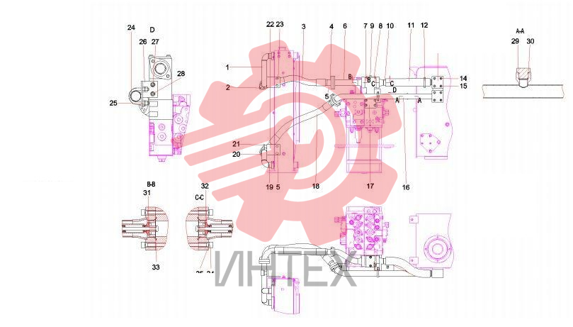 Трубопровод возврата масла SY210C6C1K.1.2.7 13090514