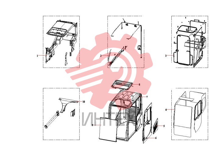 Комплектующие кабины EMC0908-QH-I-2 33T ROPS 61011898