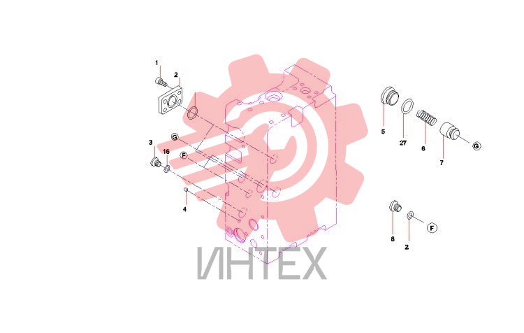 Штекеры и кольца уплотнительные распределительного клапана 60318588