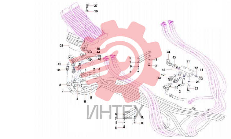 Клапан и трубки клапана педали SY215C9C5IKL(EU).1.4.1 13708902