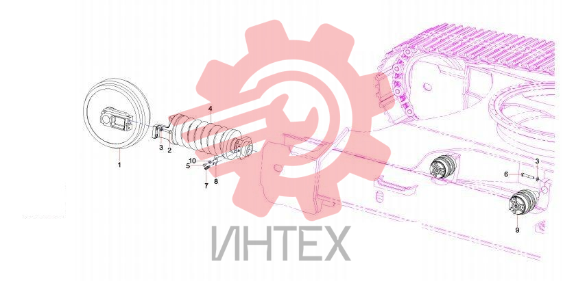 Колесо направляющее и натяжители SY235C9I4K.2 13124406
