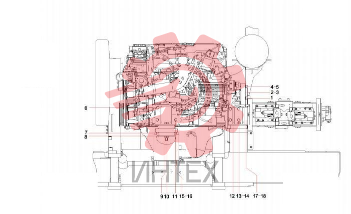 Система подвески двигателя SY215C9M 13527491