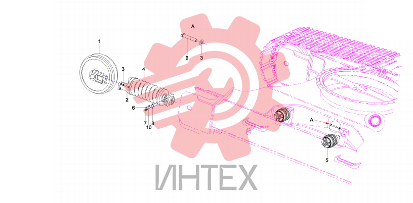 Колесо направляющее и натяжитель SY220C9M2K.2A 13231470