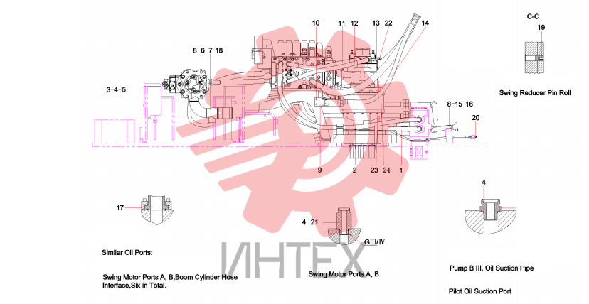 Соединение пилотного трубопровода SY215C9M2K.1.2D 13371489