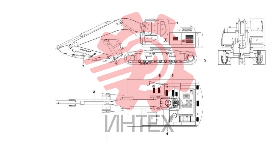 Компоненты основные экскаватора SY235C9 11285860