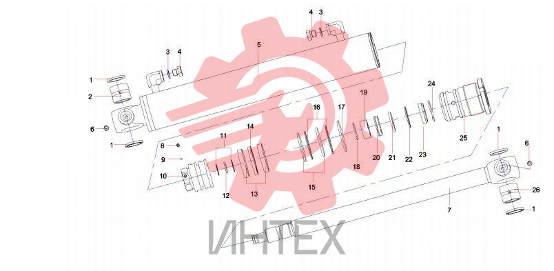 Цилиндр отвала  ZX35.3.5 13048278