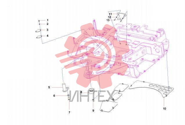 Крепление поворотного устройства 13231442