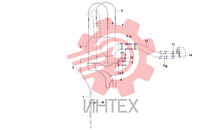 Система выхлопная 13443490 SY365CDI3K.1.3.2